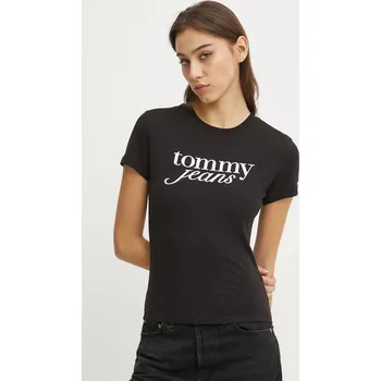 Pánské oblečení Bavlněné tričko Tommy Jeans DW0DW19447 černá 99X, vel. XXS