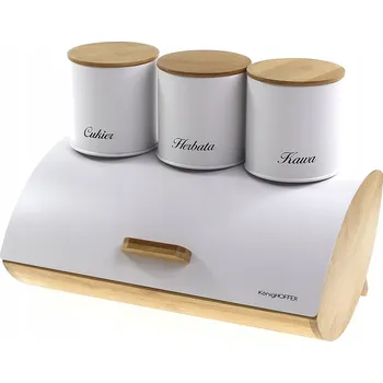 chlebník Sada chlebníku Eurokitchen béžový, bílý bambus