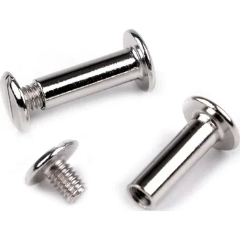 Knihařský šroub 12; 16; 20 a 25 mm, střední, 6 (16 mm) nikl