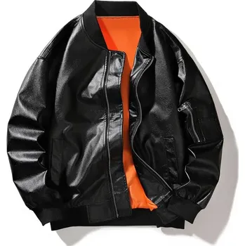 Moto bunda Best Fashion Pánská koženková bomber bunda Velikost: 4XL, Barva (Varianta): Černá