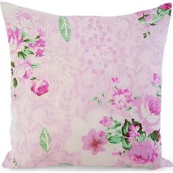 Povlak na polštářek Růžový květinový povlak na polštář Šířka: 40 cm | Délka: 40 cm