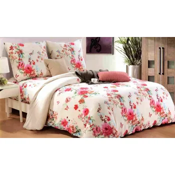 Povlečení Romantické krémové ložní povlečení s růžemi Šířka: 200 cm | Délka: 220 cm