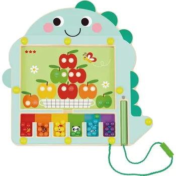 Dřevěná hračka 2Kids Toys Magnetická hra Třídění barev s dinosaurem, 20x18,5x2 cm