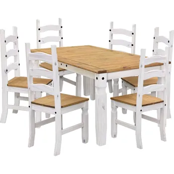 Jídelní set Jídelní set masiv Corona borovice bílý