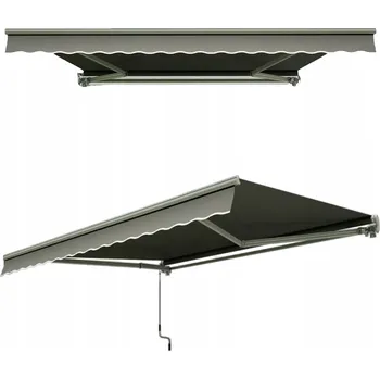 Stínicí technika Terasová markýza Gutroof šedá látková 400x300 cm s klikou