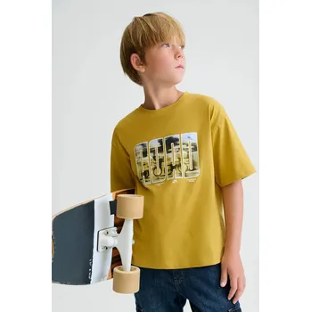 Dětské bavlněné tričko Mayoral 6033.7D.Junior.PPY2 žlutá 17X, vel. 172