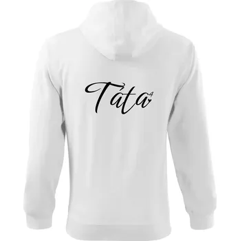 Pánská mikina Psací Táta čtvrtá mocnina - čtyři děti - Mikina s kapucí na zip trendy zipper - M ( Bílá )