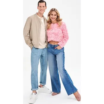 Pánská móda Sinsay - Tričko s příměsí lnu - krémová - 7349F-01X - 7349F-01X-XS