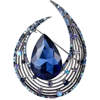 Brož B-TOP Brož ve tvaru kapky s barevnými krystaly