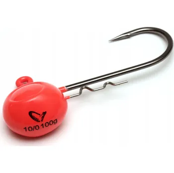 Rybářský háček Savage Gear Rattling Jig Head Red UV 8/0 85g Jigová hlava
