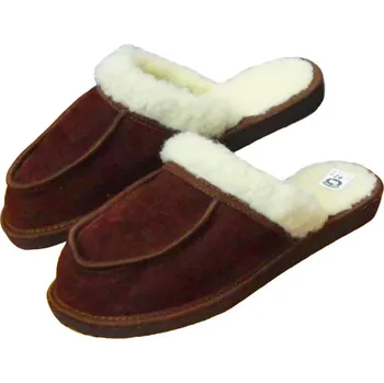 Dámské pantofle Ovčí věci Dámské kožené pantofle s ovčí vlnou - Hnědá Velikost: 39