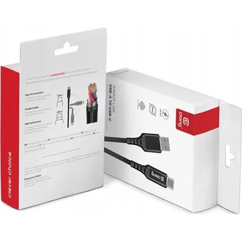 Datový kabel Kabel Crong USB - USB typ C 1,5 m černý