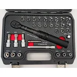 TrueTech Profesionální klíč momentový 1/4“ s kalibračním protokolem, sada bitů a nástavců 32 dílů