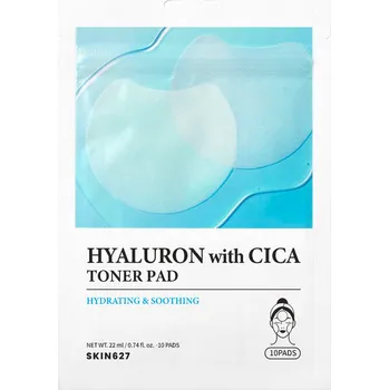 SKIN627 Hyaluron with Cica Toner Pad - Tonizující hydratační a zklidňující tamponky | 10ks