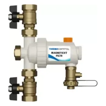 Ochranný vodní filtr Salus TC MF03W, magnetický filtr, 3/4", bílý, přímý i rohový, odlučovač nečistot pro kotle