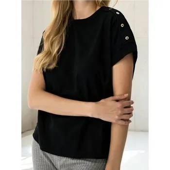 Oblečení a móda Sinsay - Halenka s ozdobnými knoflíky - černá - 398FG-99X - 398FG-99X-M