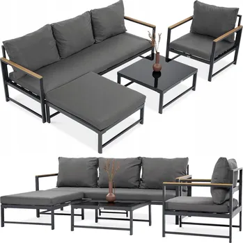 Zahradní sestava Sada zahradního nábytku kovová Focus Garden šedá 3 ks