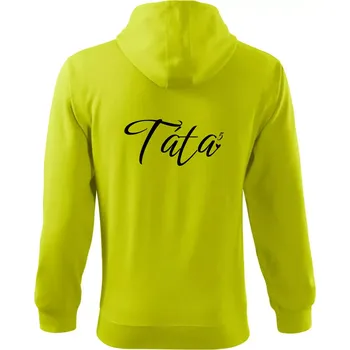 Pánská mikina Psací Táta pátá mocnina - pět dětí - Mikina s kapucí na zip trendy zipper - L ( Limetková )