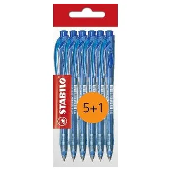 Kuličkové pero STABILO Liner 308 modré, sada 6 ks ECO-Pack (5+1)