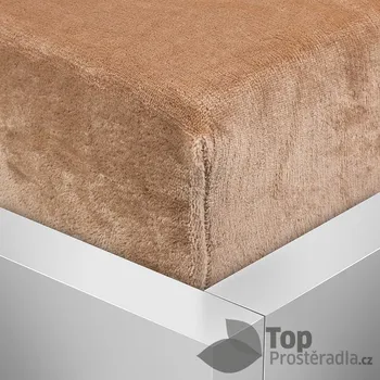Prostěradlo Mikroplyšové prostěradlo 180x200 Elegance - Světle hnědá