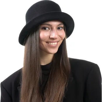 Klobouk Bucket hat - zimní černý vlněný klobouček - Seeberger Velikost: Unisize (S-XL)