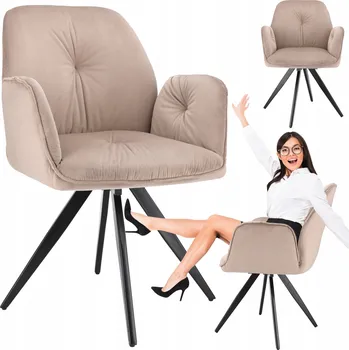 KANCELÁŘSKÉ KŘESLO k psacímu stolu OTOČNÁ ŽIDLE velurová do kanceláře elegantní