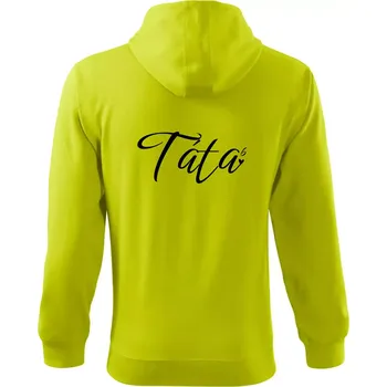 Pánská mikina Psací Táta šestá mocnina - šest dětí - Mikina s kapucí na zip trendy zipper - M ( Limetková )
