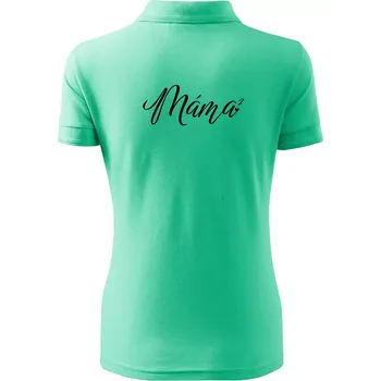 Psací máma druhá mocnina - dvě děti - Polokošile dámská Pique Polo - XS ( Mátová )