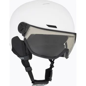 Lyžařská helma UVEX Wanted Visor Pro V white matt/variomatc smoke