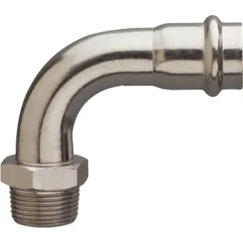 Vodovodní potrubí Frabopress INOX koleno 90° prodloužené s vnějším závitem 18 mm x 1/2" FPN.XF92L.1815