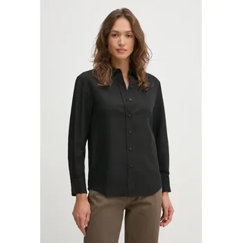 Pánská košile Košile s příměsí lnu Calvin Klein K20K208321 černá 99X, vel. 36