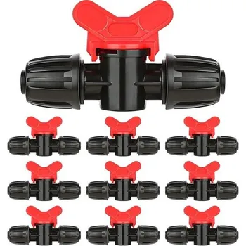 Zavlažování 10dílná sada kulových kohoutů s protiskluzovým uzávěrem pro kapkovou závlahu, spojky hadic s