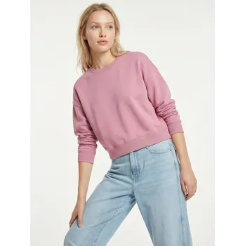 Dámské oblečení Sinsay - Krátká mikina crewneck - růžová - 6244J-39X - 6244J-39X-XS