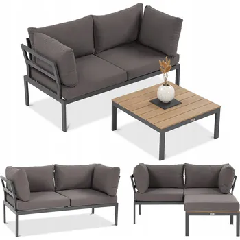 Zahradní sestava Sada zahradního nábytku kovová Focus Garden šedá 2 ks