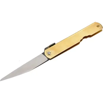 kapesní nůž Higonokami HIGOKIRIL Kiridashi skládací nůž, mosazná rukojeť HIGOKIRI-L