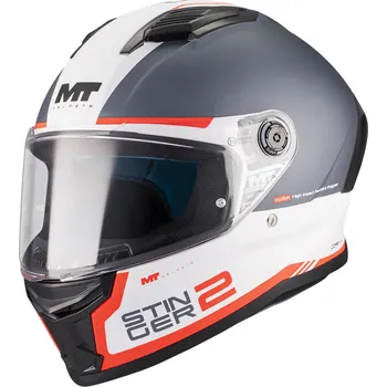 Helma na motorku MT Helmets Integrální helma na motorku MT Stinger 2 Core A5 matná modro-bílo-červená L