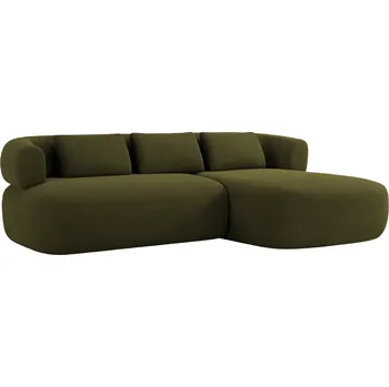 Pohovka Windsor & Co Zelená sametová rohová pohovka Aldrin 225 cm, pravá