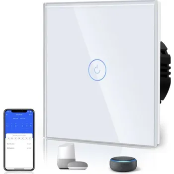 IP kamera Skleněný spínač světla Inteligentní přepínač SWITCH WiFi Bílý