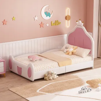 Postel Jednolůžková dřevěná postel Arhatreya 90x200 v odstínech růžové