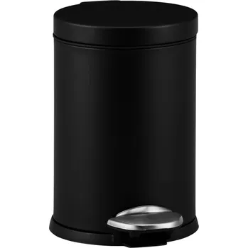 Odpadkový koš MERIDA TOP SILENT LUNA KOŠ NA ODPADKY S PEDÁLEM, 3 L, KOVOVÝ, ČERNÝ MATNÝ, KIC417