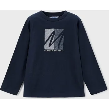 Chlapecké tričko Dětské bavlněné tričko s dlouhým rukávem Mayoral 4086.5D.Mini.9BYA námořnická modř 59X, vel. 98