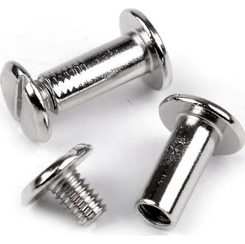 Knihařský šroub 12; 16; 20 a 25 mm, střední, 3 (12 mm) nikl