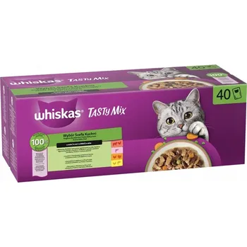 Krmivo pro kočku WHISKAS TASTY MIX mokré krmivo pro kočky Výběr šéfkuchaře v omáčce 40 x 85 g