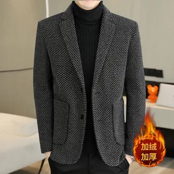 Pánské sako Best Fashion Pánské elegantní sako s mink podšívkou Velikost: XL, Barva (Varianta): Kávová