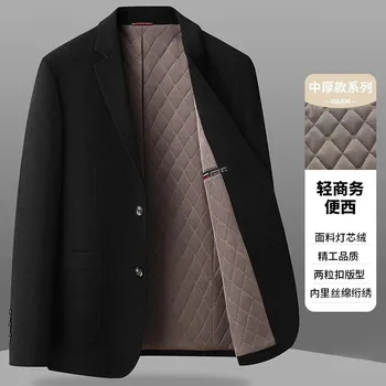 Pánské sako Best Fashion Pánské zateplené manšestrové sako elegantní střih Velikost: XL, Barva (Varianta): Černá