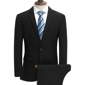 Best Fashion Pánský dvoudílný elegantní business oblek Velikost: L, Barva (Varianta): black 1 buckle