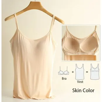 Best Fashion Dámské pohodlné tílko s všitou podprsenkou Velikost: XXL, Barva (Varianta): skin