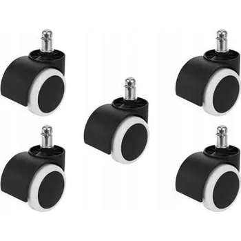 Příslušenství k židli Náhradní pogumovaná kolečka ke kancelářské židli WEGO 5 ks černá/bílá