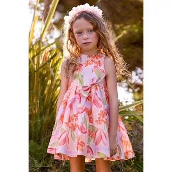 Dívčí šaty Dětské lněné šaty Mayoral 3913.6A.Mini.PPY2 růžová 30X, vel. 110