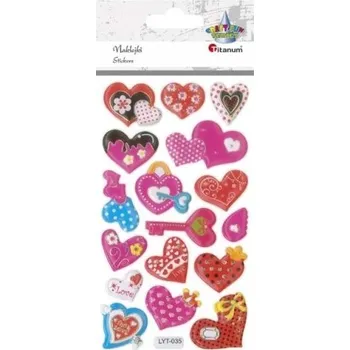 samolepka Samolepky vypuklé měkké srdíčka mix 17ks